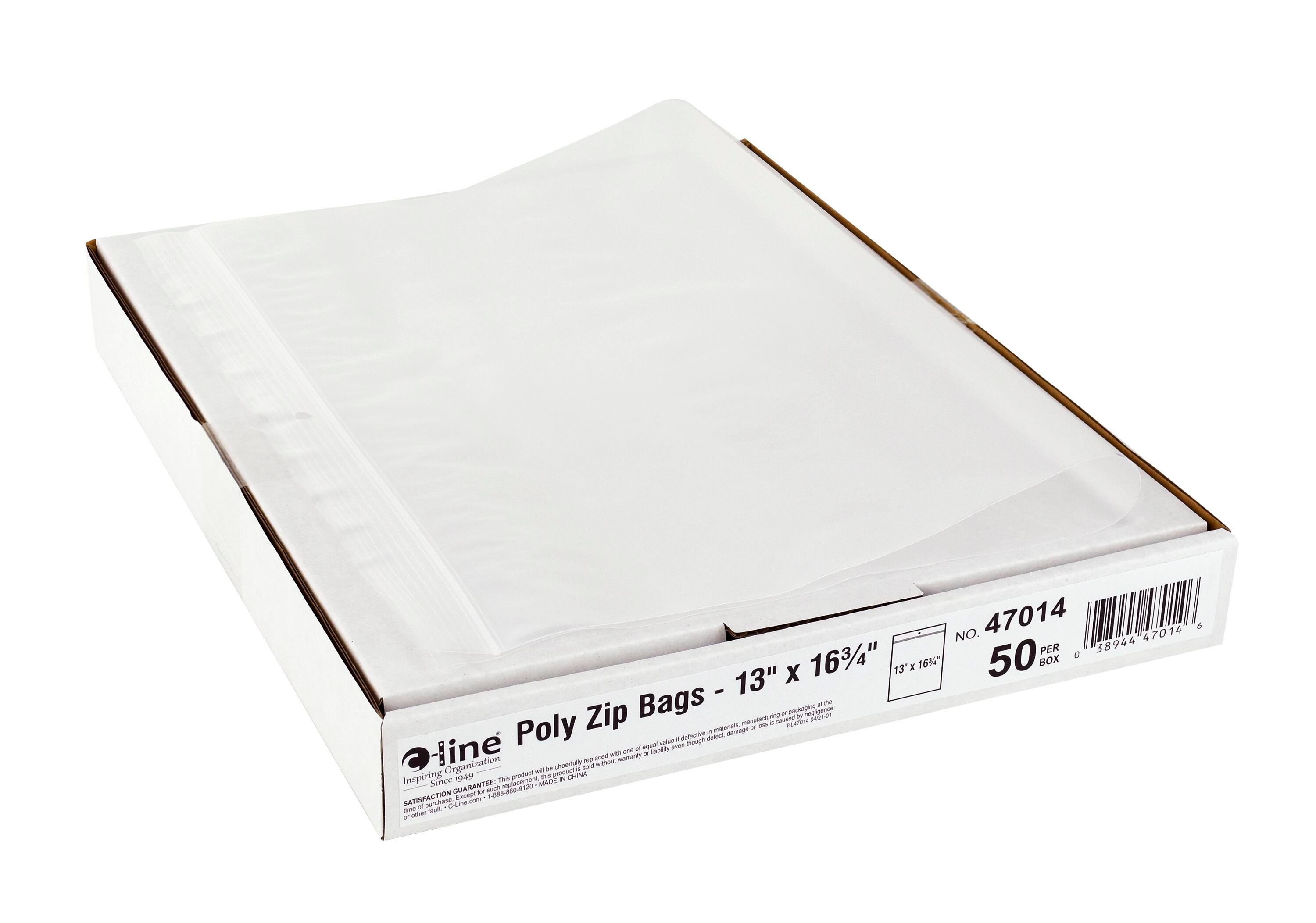 POLY ZIP BAGS 13X16.75 IN CLEAR PK OF 50 CLI47014