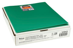 FOLDER POLY 3-POCKET TRI-FOLD GREEN PK OF 24