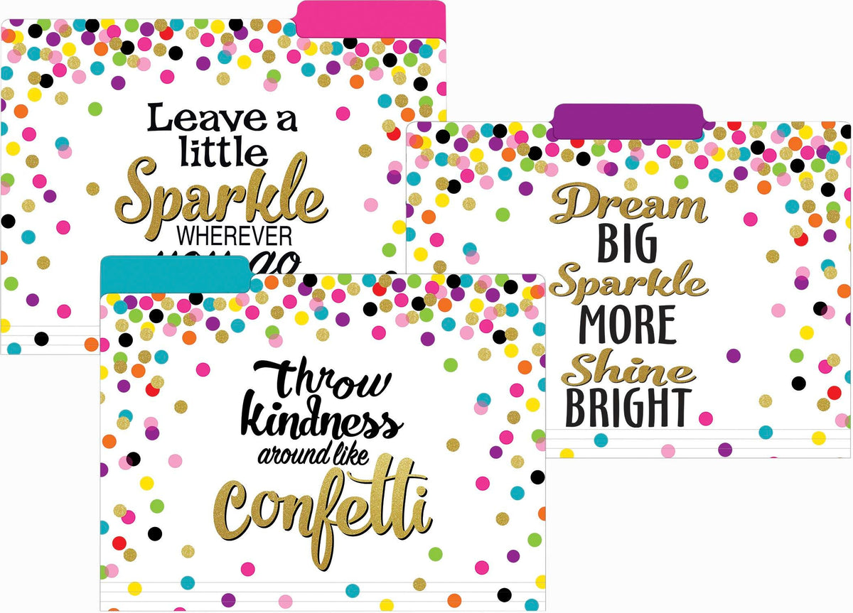 FILE FOLDERS CONFETTI LETTER SET OF 12