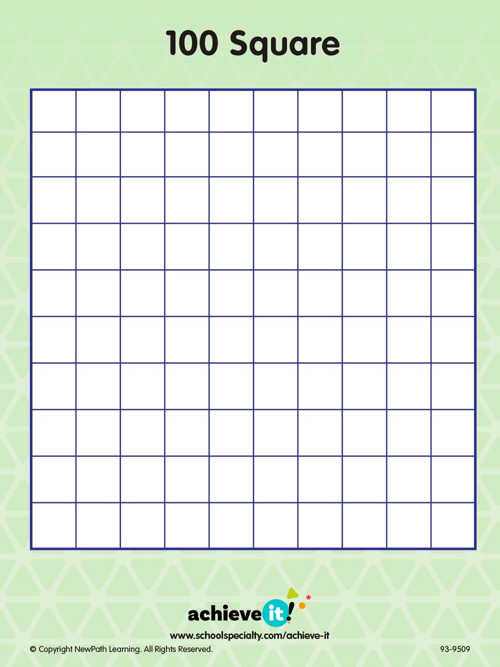 GRAPHIC ORGANIZERS - MATH 100 SQUARE FRONT AND BACK