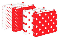 FILE FOLDERS LETTER RED/WHITE DOTS SET OF 12