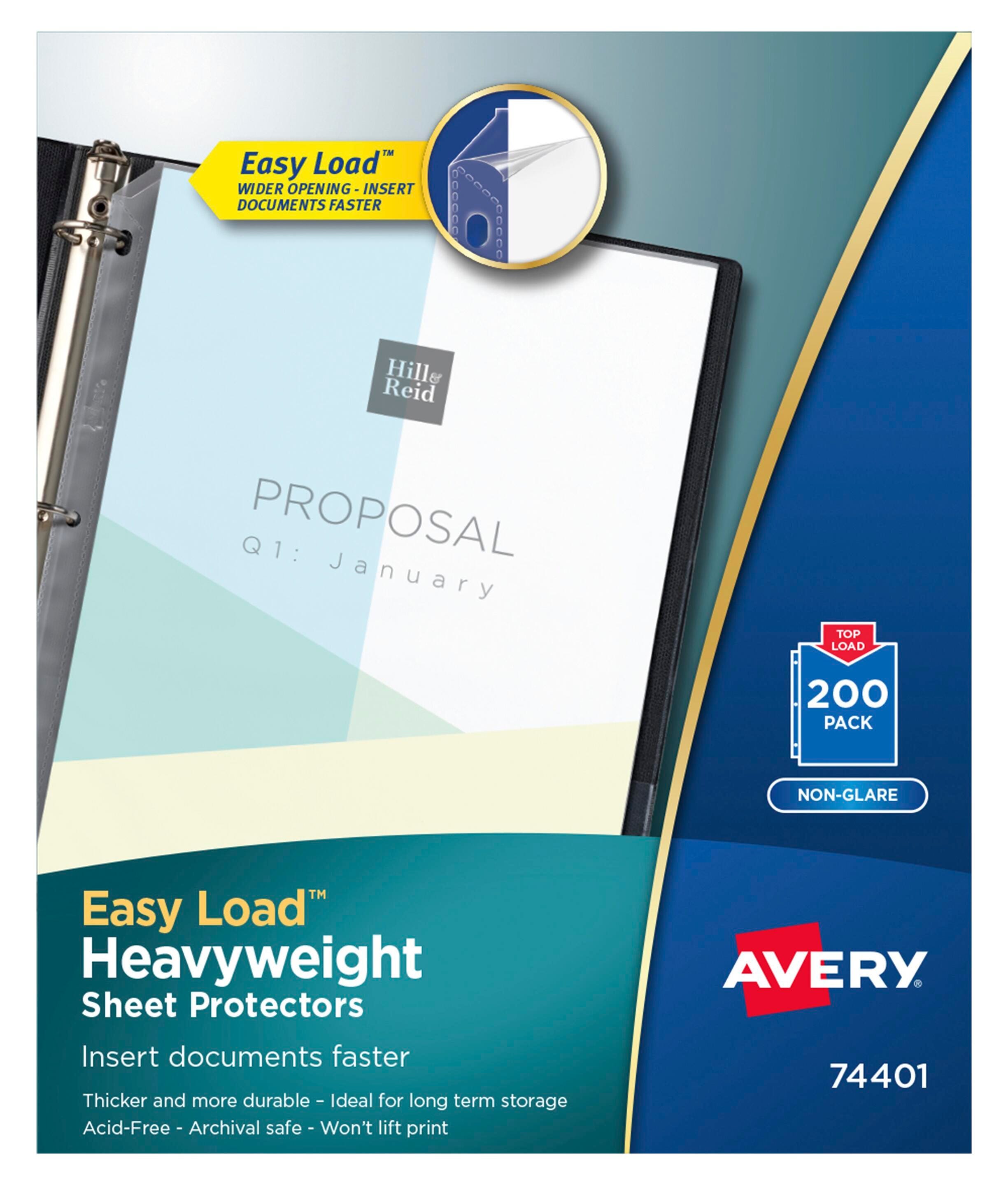 SHEET PROTECTOR TOP LOAD HEAVYWEIGHT NONGLARE PK OF 200 AVE74401
