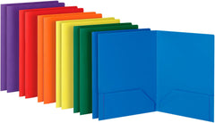 FOLDER 2-POCKET POLY ASST COLOR SET OF 12
