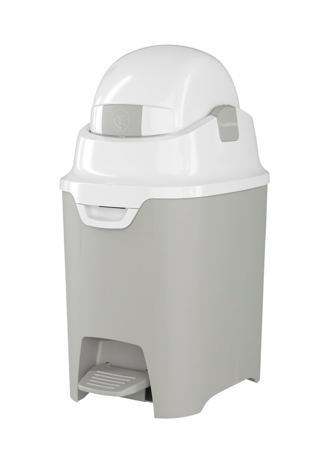 DIAPER PAIL GRAY SHORT HANDS FREE FOUNDATIONS BRAND