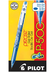 PEN PILOT P500 STICK GEL 0.5MM BLUE PACK OF 12