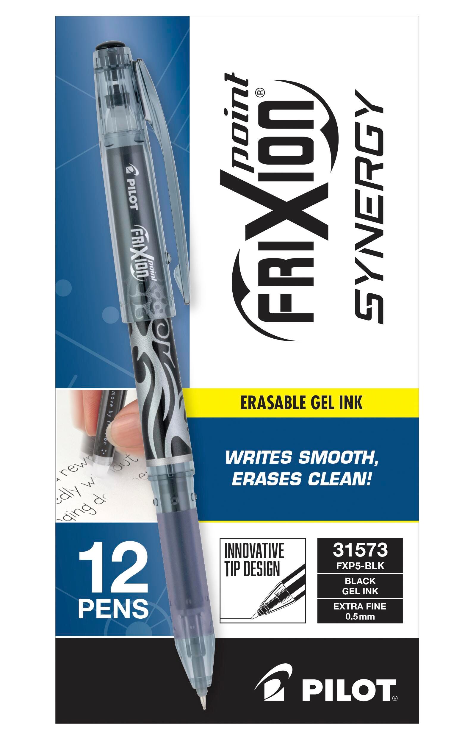 PEN FRIXION CLICKER STICK 0.5MM BLACK PACK OF 12