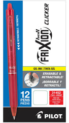PEN FRIXION CLICKER RT 0.7MM RED PACK OF 12