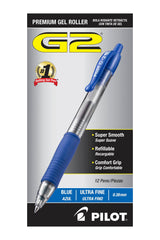 PEN PILOT G2 RT 0.38MM BLUE PACK OF 12