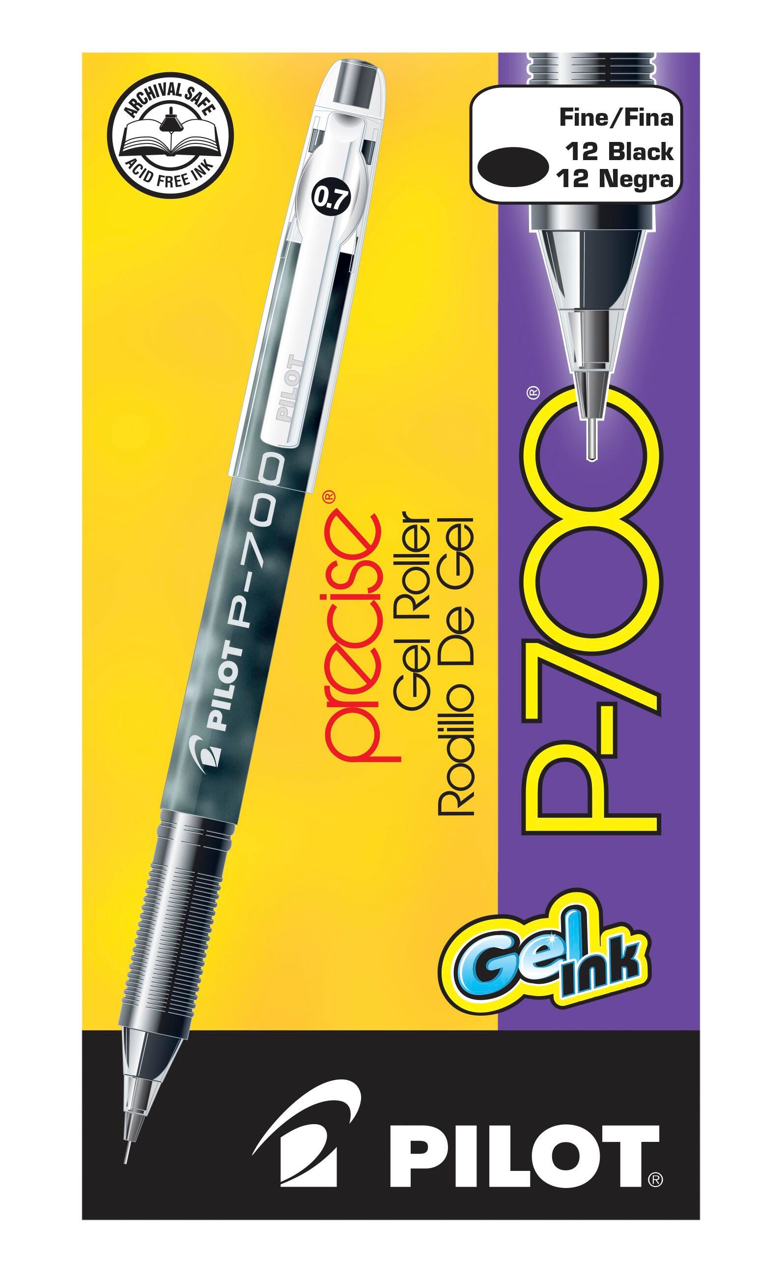 PEN PILOT P700 STICK GEL 0.7MM BLACK PACK OF 12