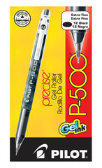 PEN PILOT P500 STICK GEL 0.5MM BLACK PACK OF 12