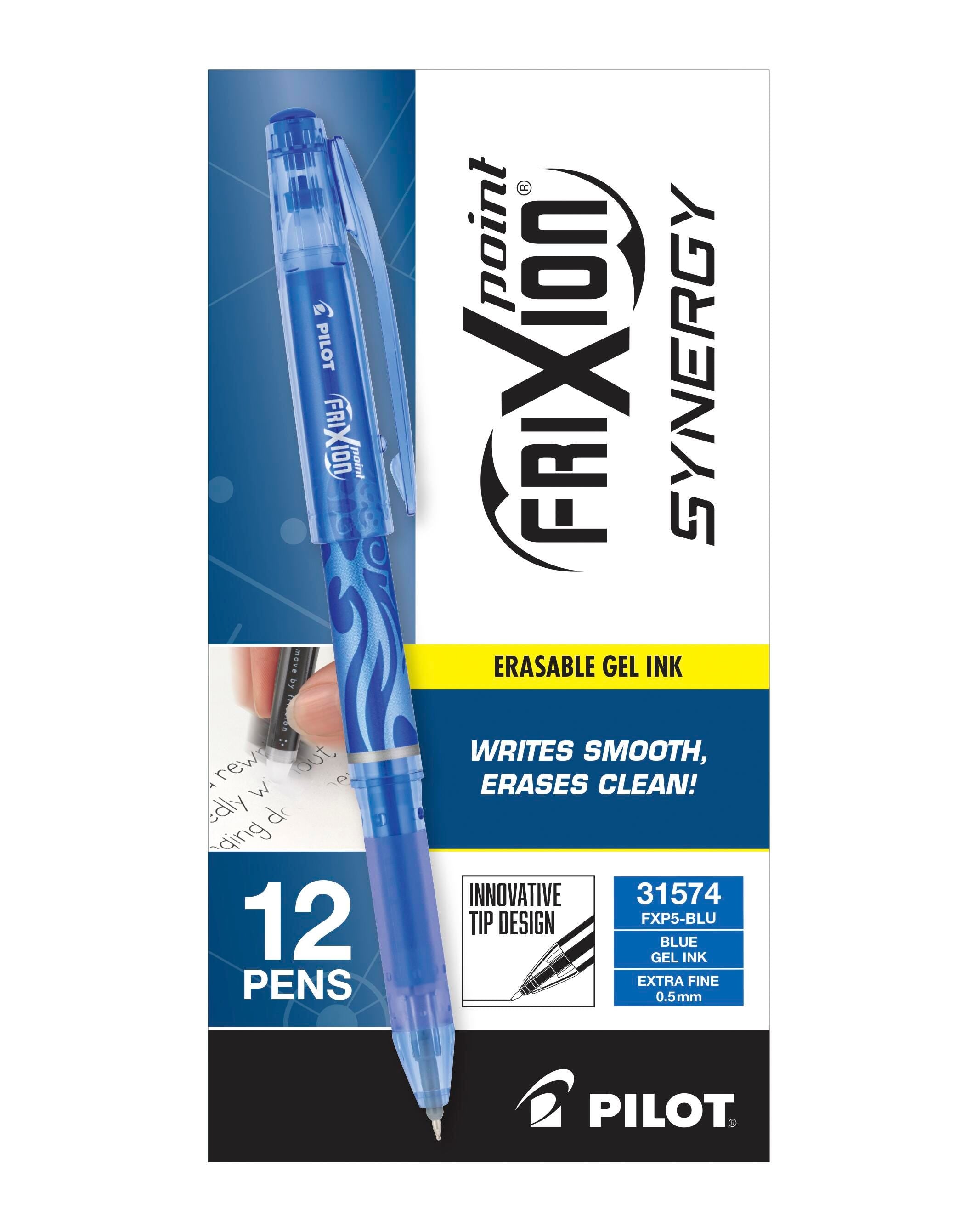 PEN FRIXION CLICKER STICK 0.5MM BLUE PACK OF 12