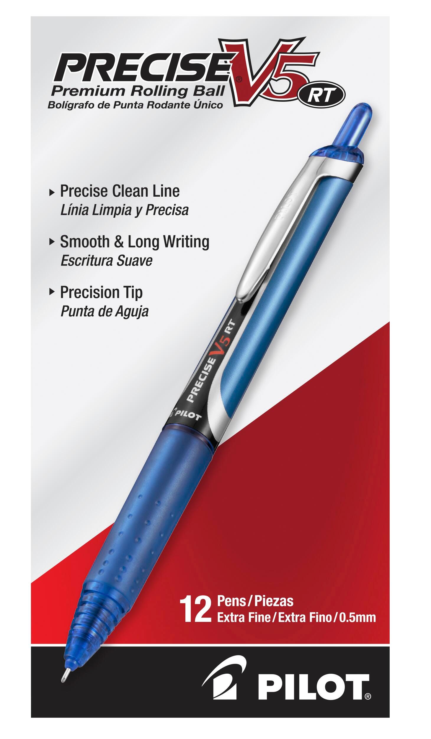 PEN PRECISE V5 RT ROLLERBALL BLUE PACK OF 12