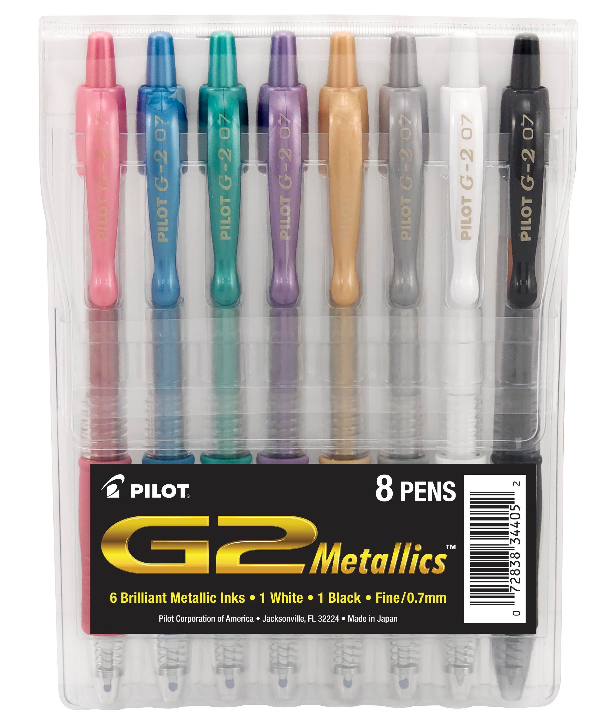PEN PILOT G2 RT 0.7MM ASST METALLIC SET OF 8