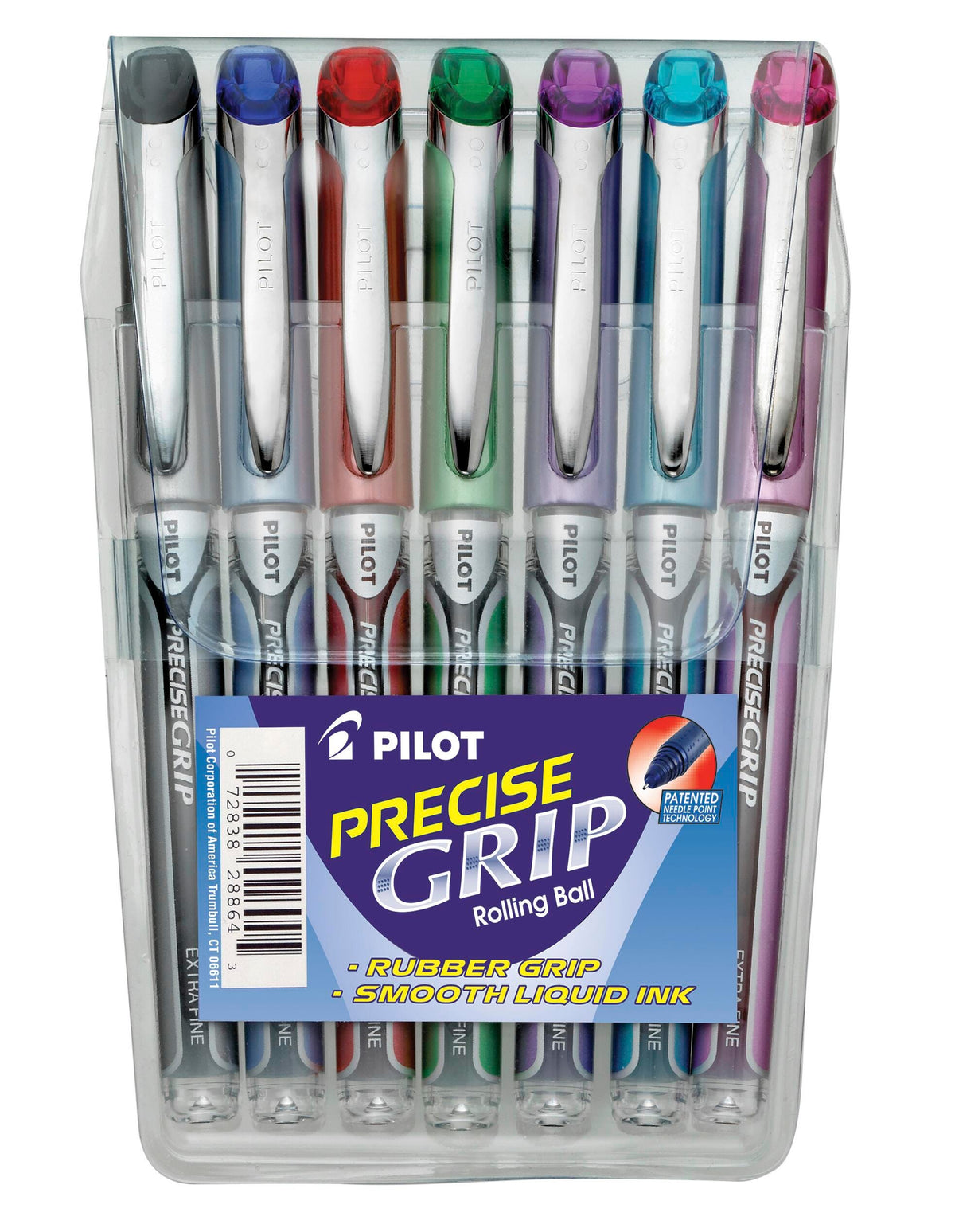 PEN PRECISE GRIP STICK ROLLERBALL 0.5MM ASST SET OF 7