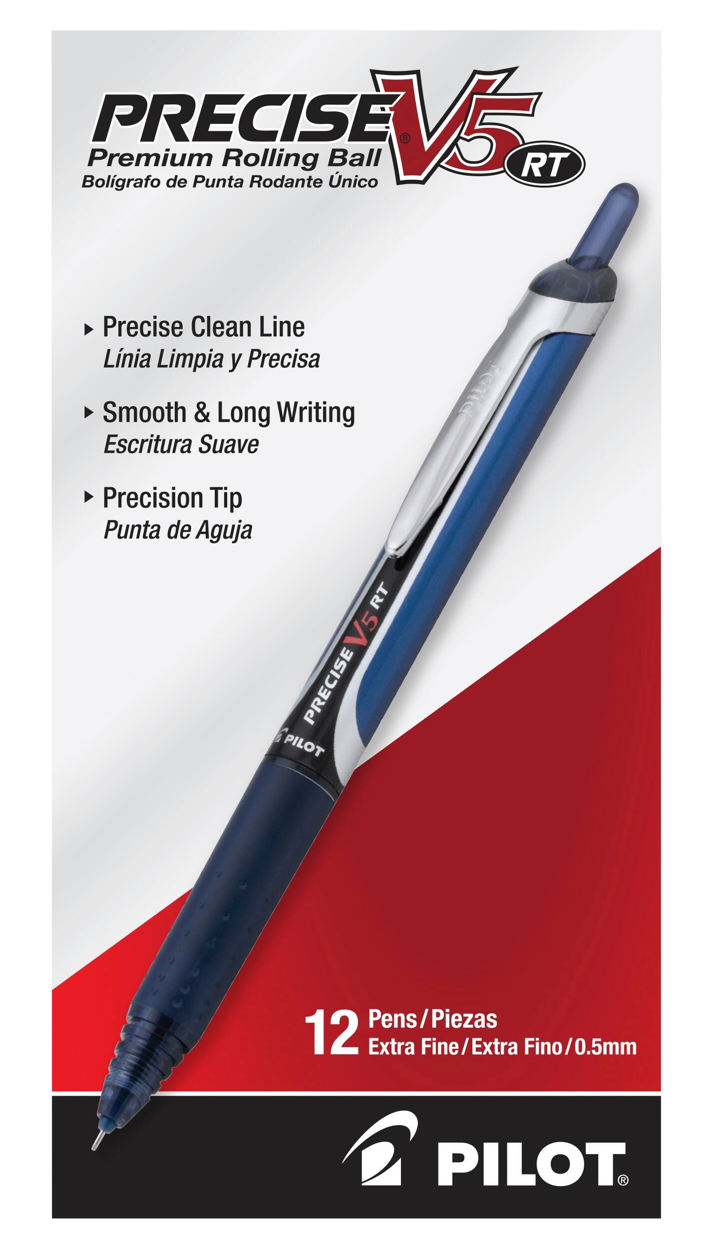 PEN PRECISE V5 RT ROLLERBALL NAVY PACK OF 12