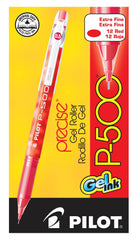 PEN PILOT P500 STICK GEL 0.5MM RED PACK OF 12