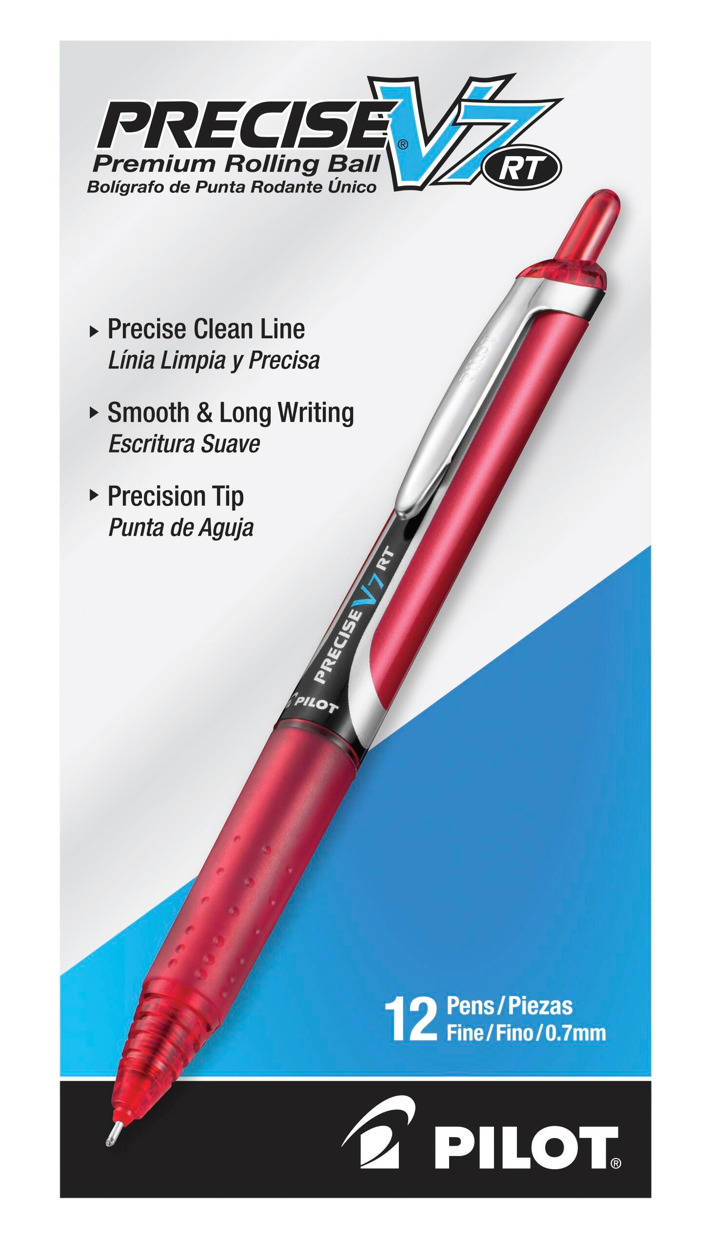PEN PRECISE V7 RT ROLLERBALL RED PACK OF 12