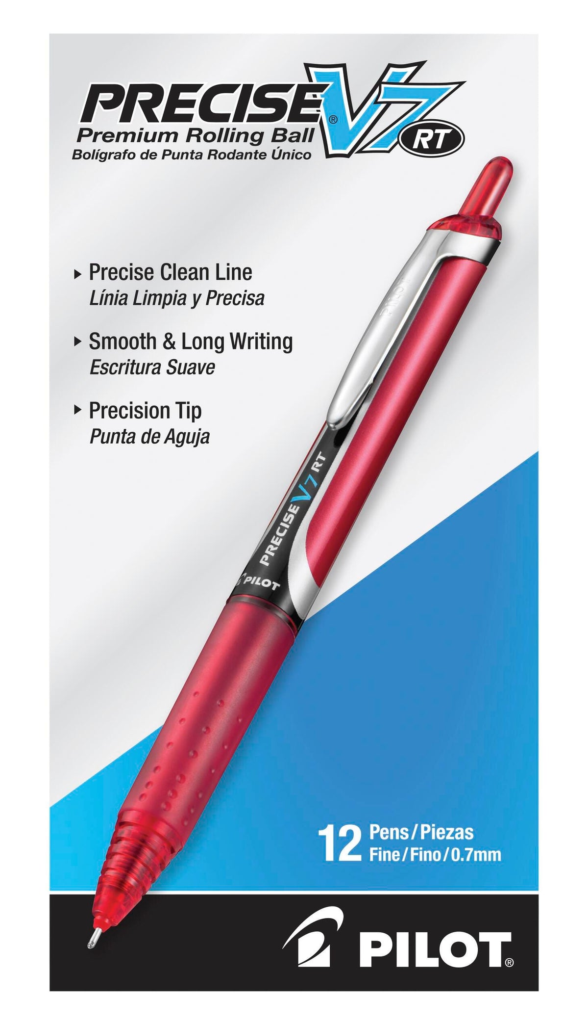 PEN PRECISE V7 RT ROLLERBALL RED PACK OF 12
