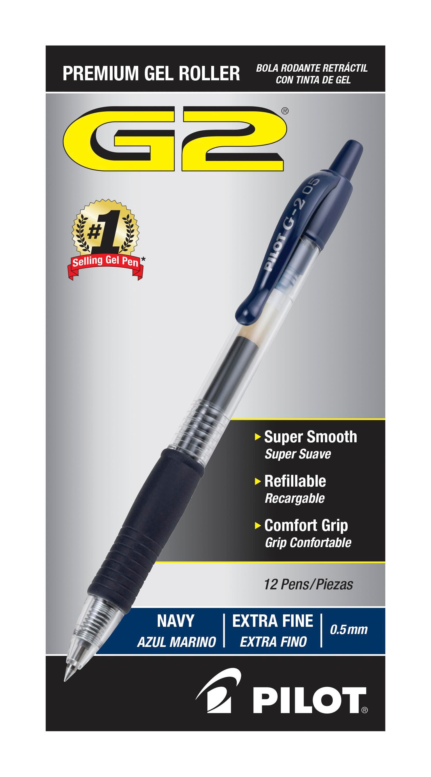 PEN PILOT G2 RT 0.5MM NAVY PACK OF 12