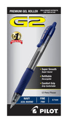 PEN PILOT G2 RT 0.7MM NAVY PACK OF 12