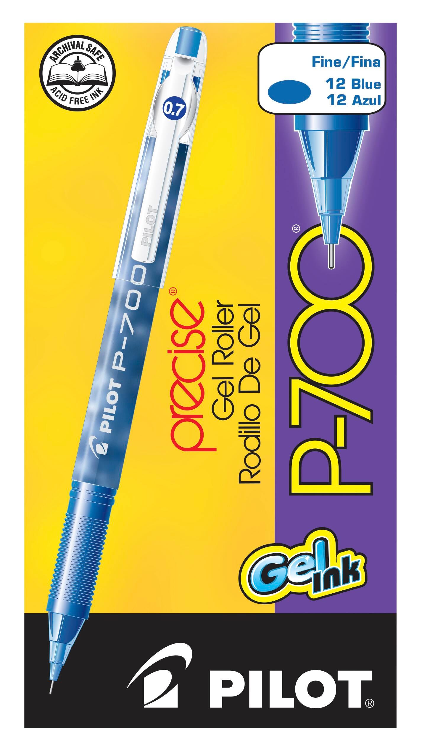 PEN PILOT P700 STICK GEL 0.7MM BLUE PACK OF 12