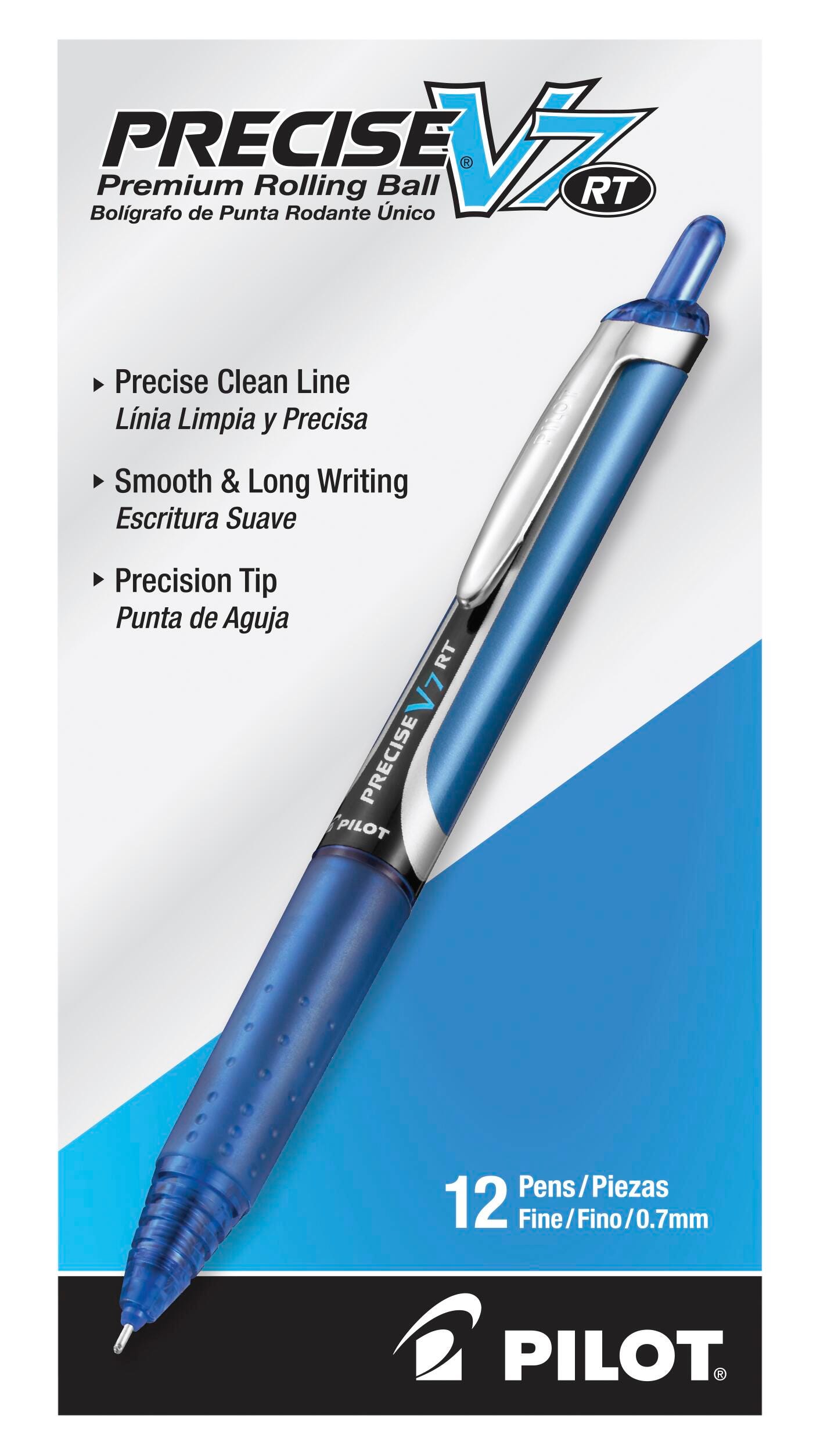 PEN PRECISE V7 RT ROLLERBALL BLUE PACK OF 12