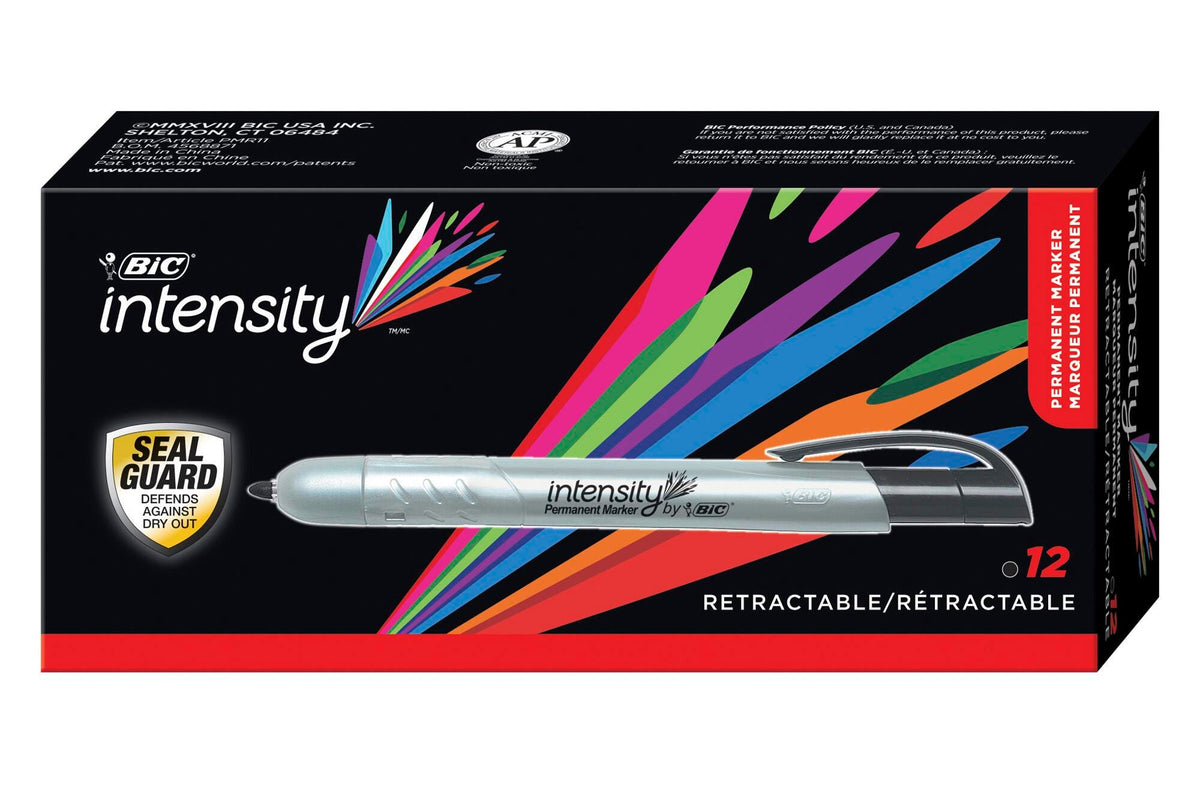 MARKER BIC RETRACTABLE BLACK PACK OF 12