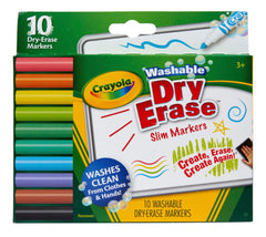 MARKER DRY ERASE SLIM CRAYOLA WASHABLE ASST SET OF 10