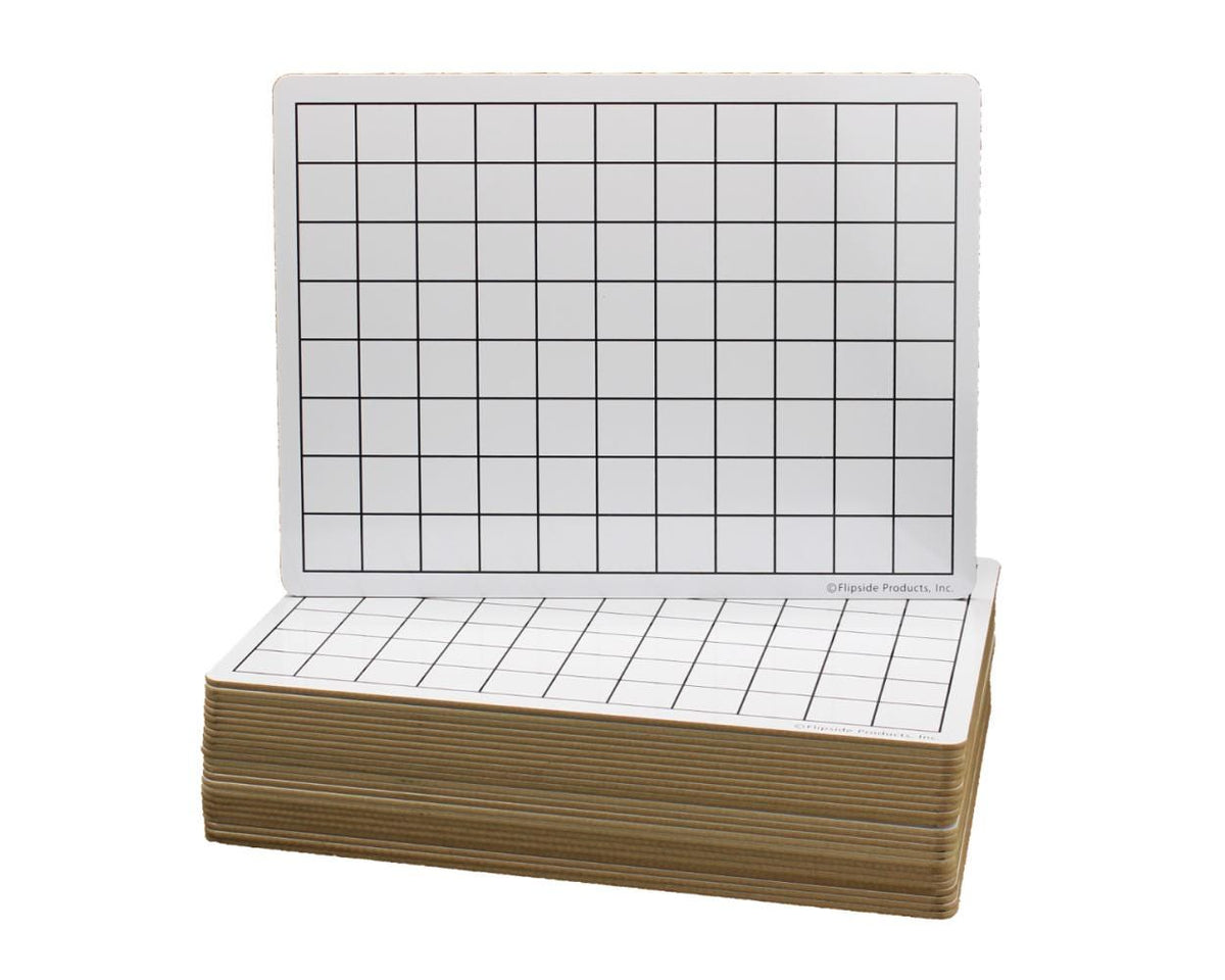 DRY ERASE GRAPH BOARD 1 IN SQ TWO SIDED 9 X 12 PK OF 24