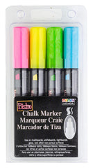 CHALK MARKER MARVY 6MM CHISEL TIP ASST SET OF 4