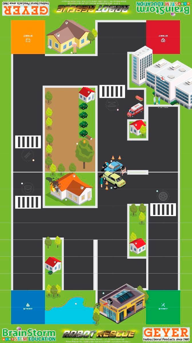 BRAINSTORM STEM EDUCATION ROBOTICS ACTIVITY MAT ROBOT RESCUE 80 X 4475