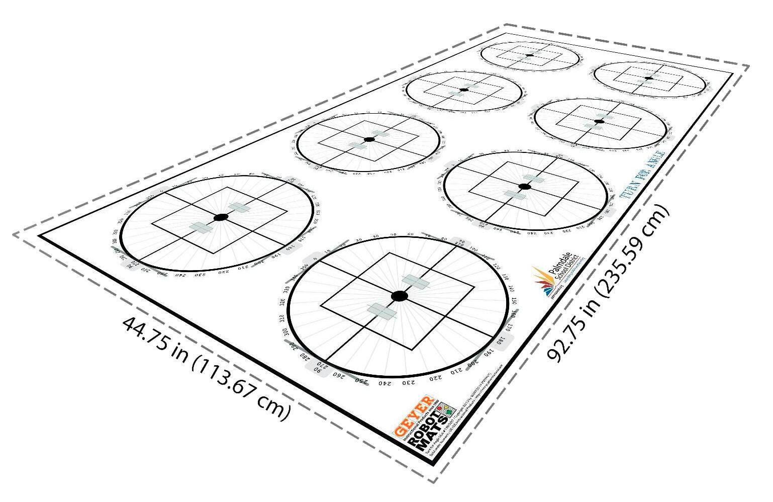 TURN FOR ANGLE ROBOTICS CHALLENGE MAT FLL SIZE 4475 X 9275