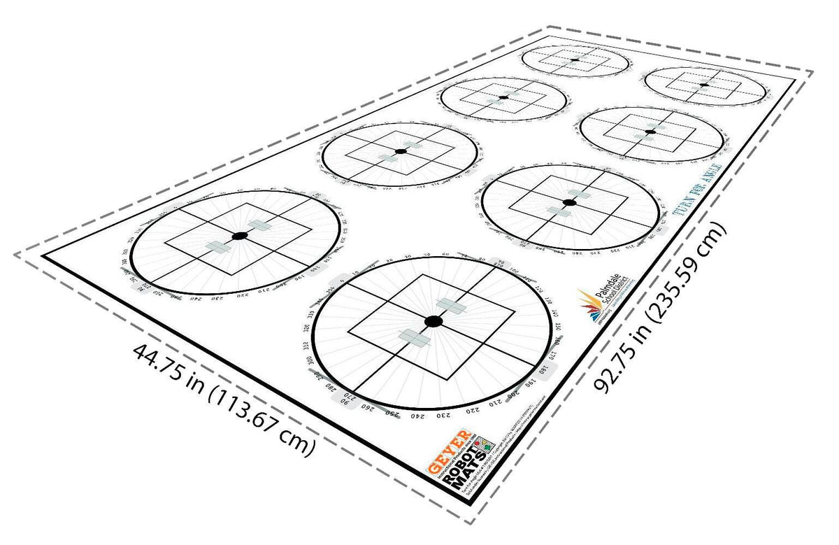 TURN FOR ANGLE ROBOTICS CHALLENGE MAT FLL SIZE 4475 X 9275