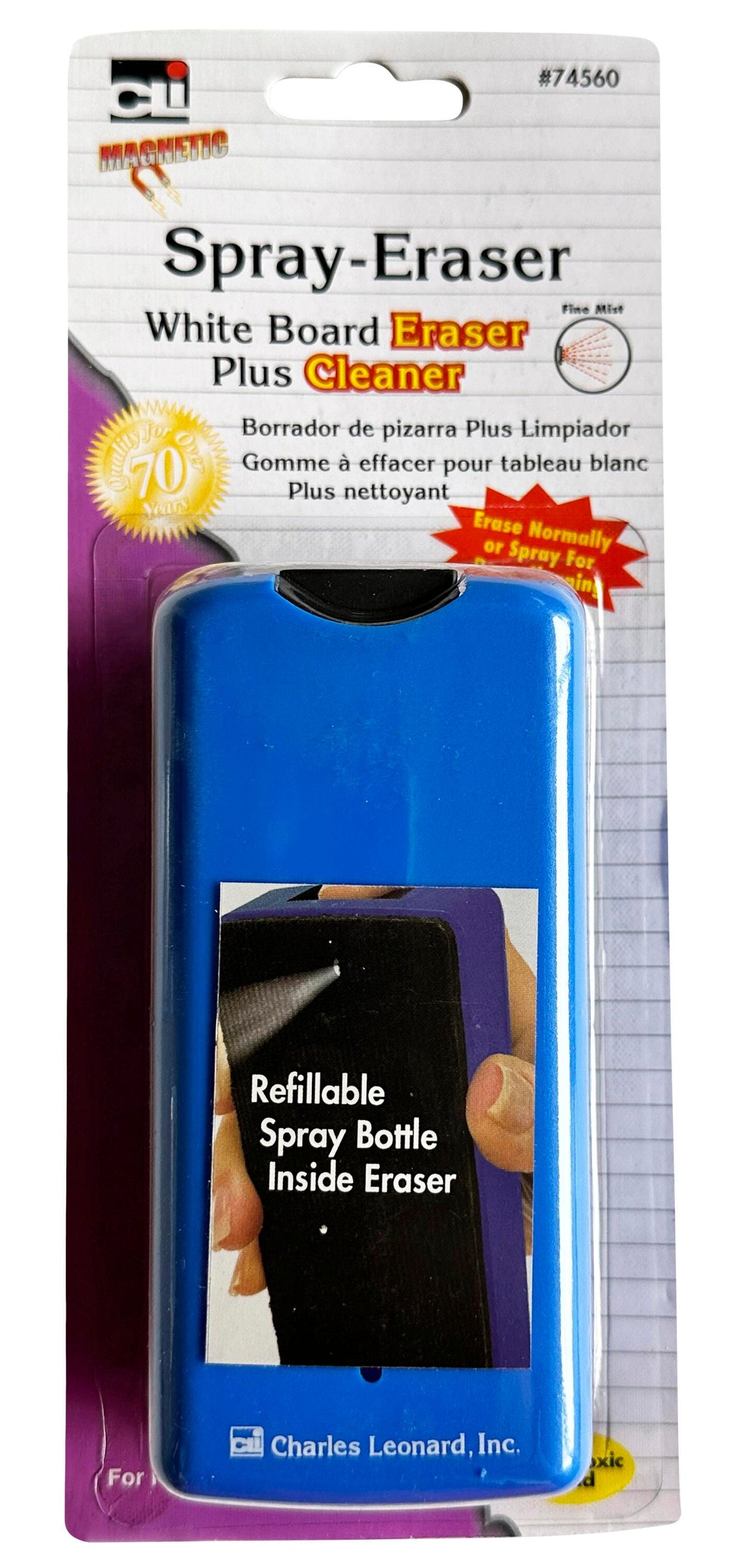 DRY ERASE ERASER MAGNETIC WITH SPRAY CLEANER