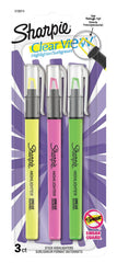 HIGHLIGHTER SHARPIE CLEAR VIEW STICK ASST SET OF 3