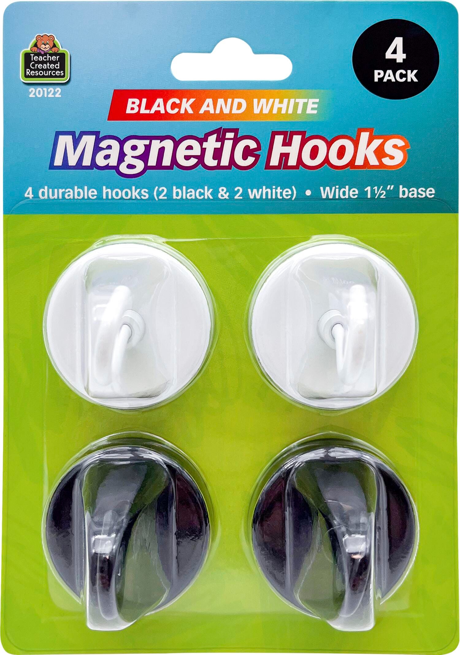 MAGNETIC HOOKS - BLACK AND WHITE SET OF 4