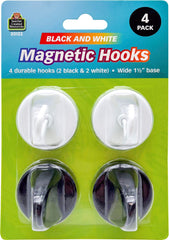 MAGNETIC HOOKS - BLACK AND WHITE SET OF 4