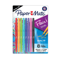 PEN FLAIR DUAL TIP ASST SET OF 8