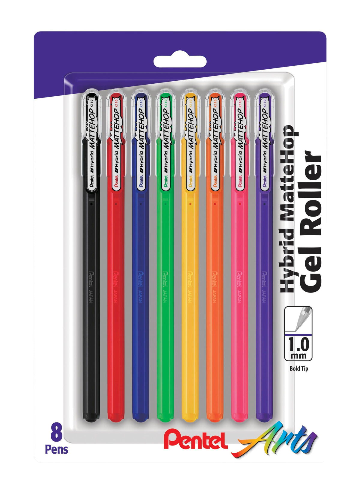 PENS PENTEL GEL ROLLER ASST SET OF 8