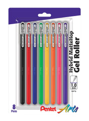 PENS PENTEL GEL ROLLER ASST SET OF 8