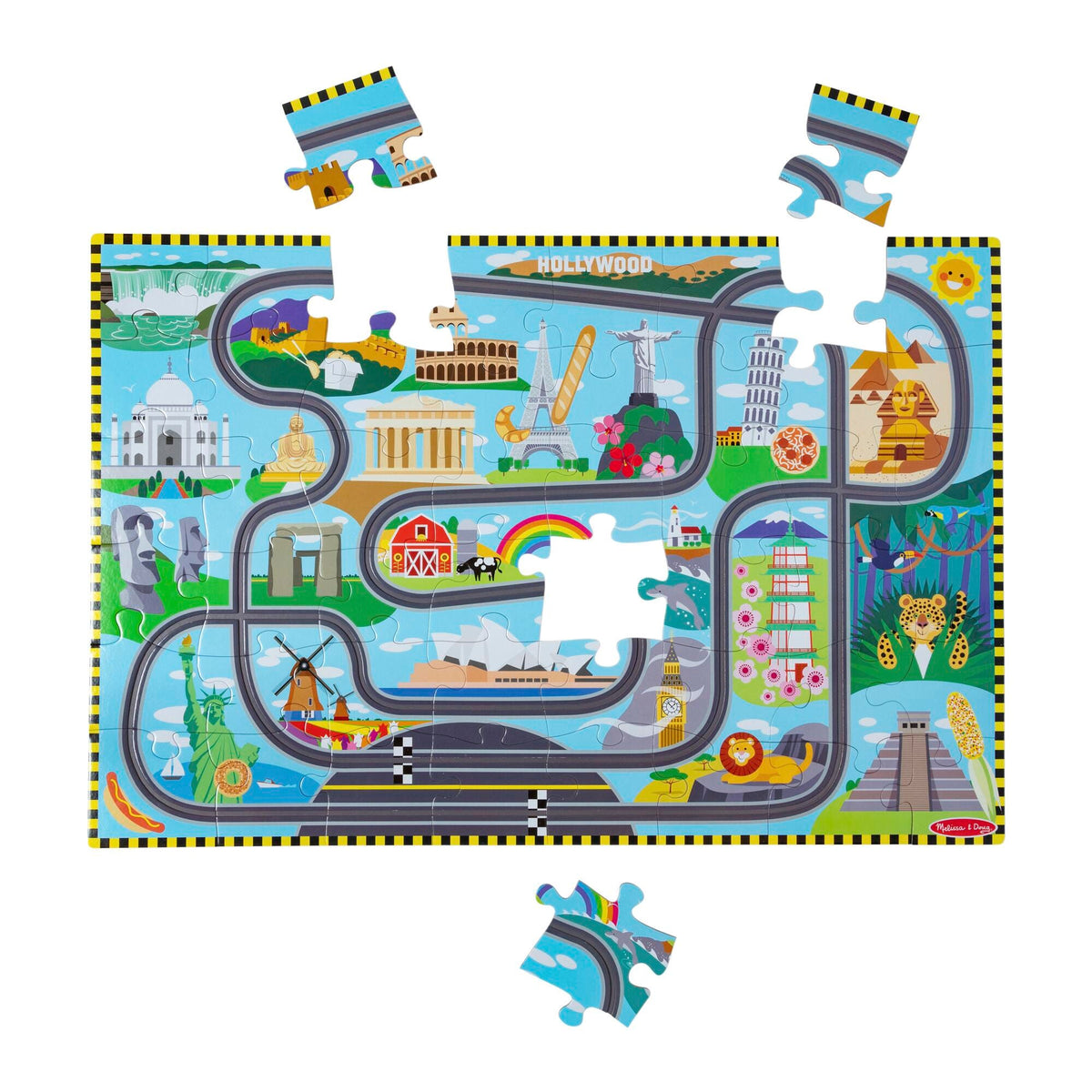 RACETRACK FLOOR PUZZLE AND PLAY SET