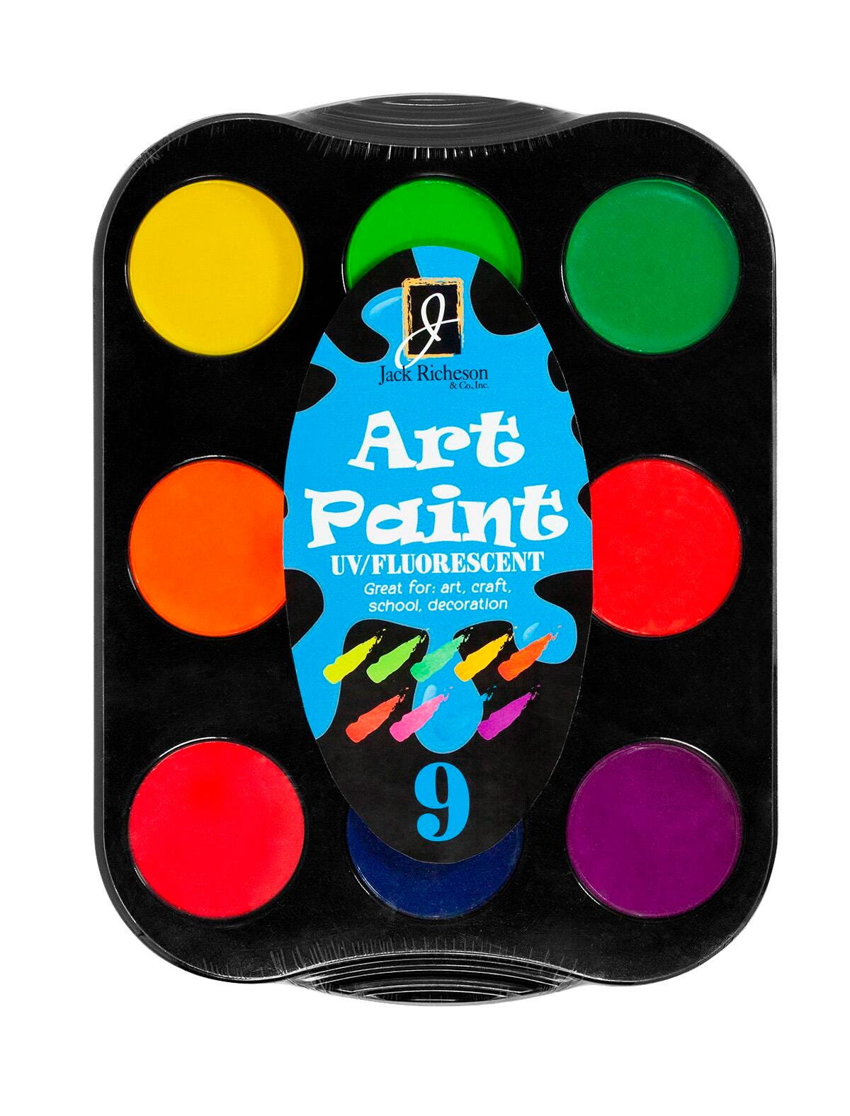 ART PAINT RICHESON 9 COLOR UV FLOURESCENT SET