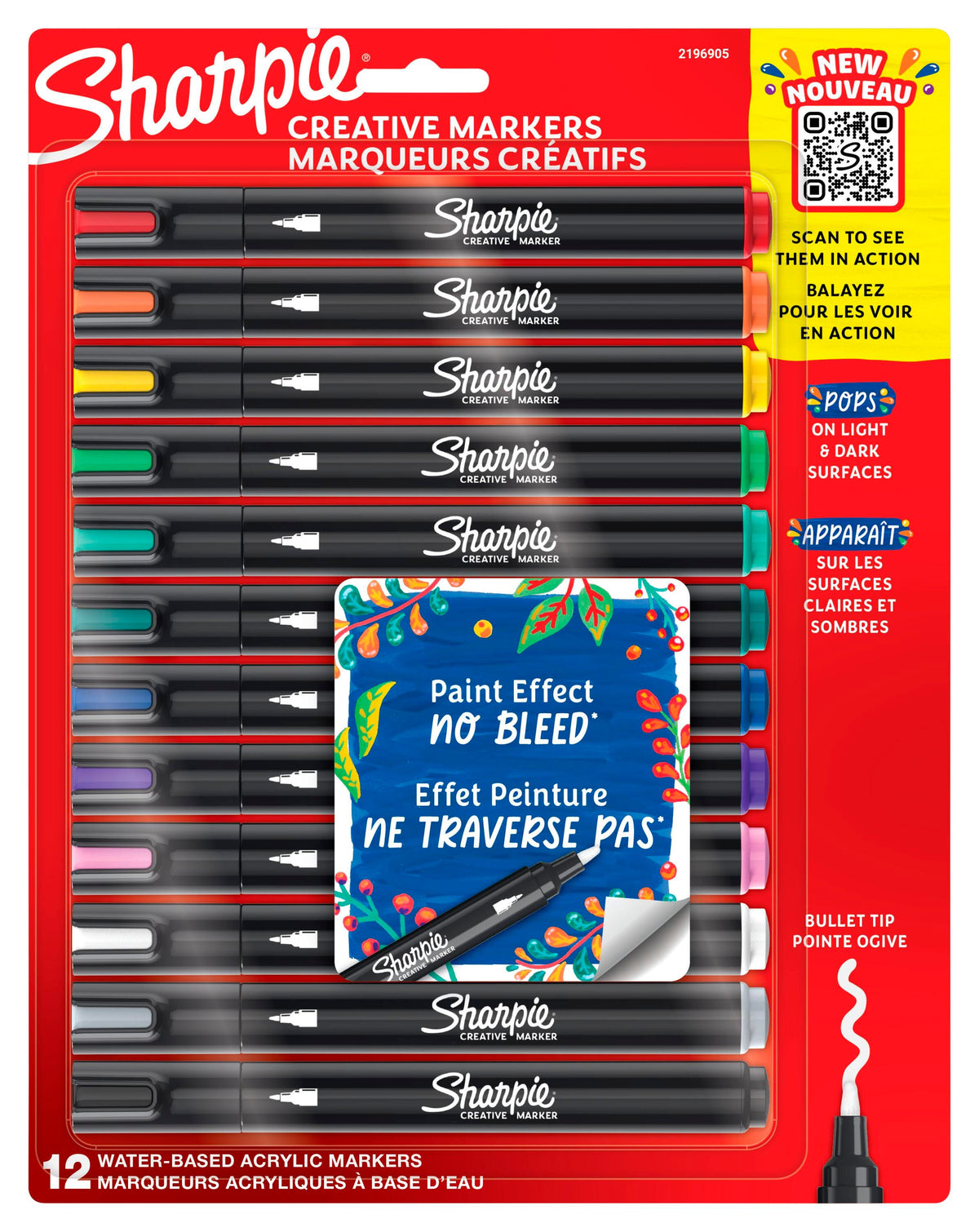 MARKERS SHARPIE CREATIVE BULLET ASST COLORS SET OF 12