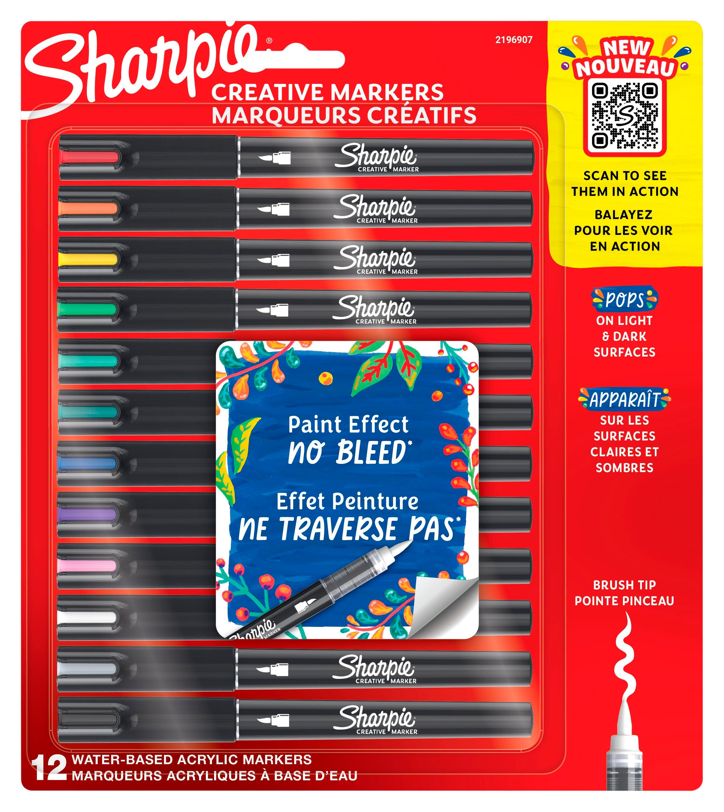 MARKERS SHARPIE CREATIVE BRUSH ASST COLORS SET OF 12