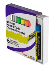 OIL PASTEL PENTEL ASST FLUORESCENT SET OF 6