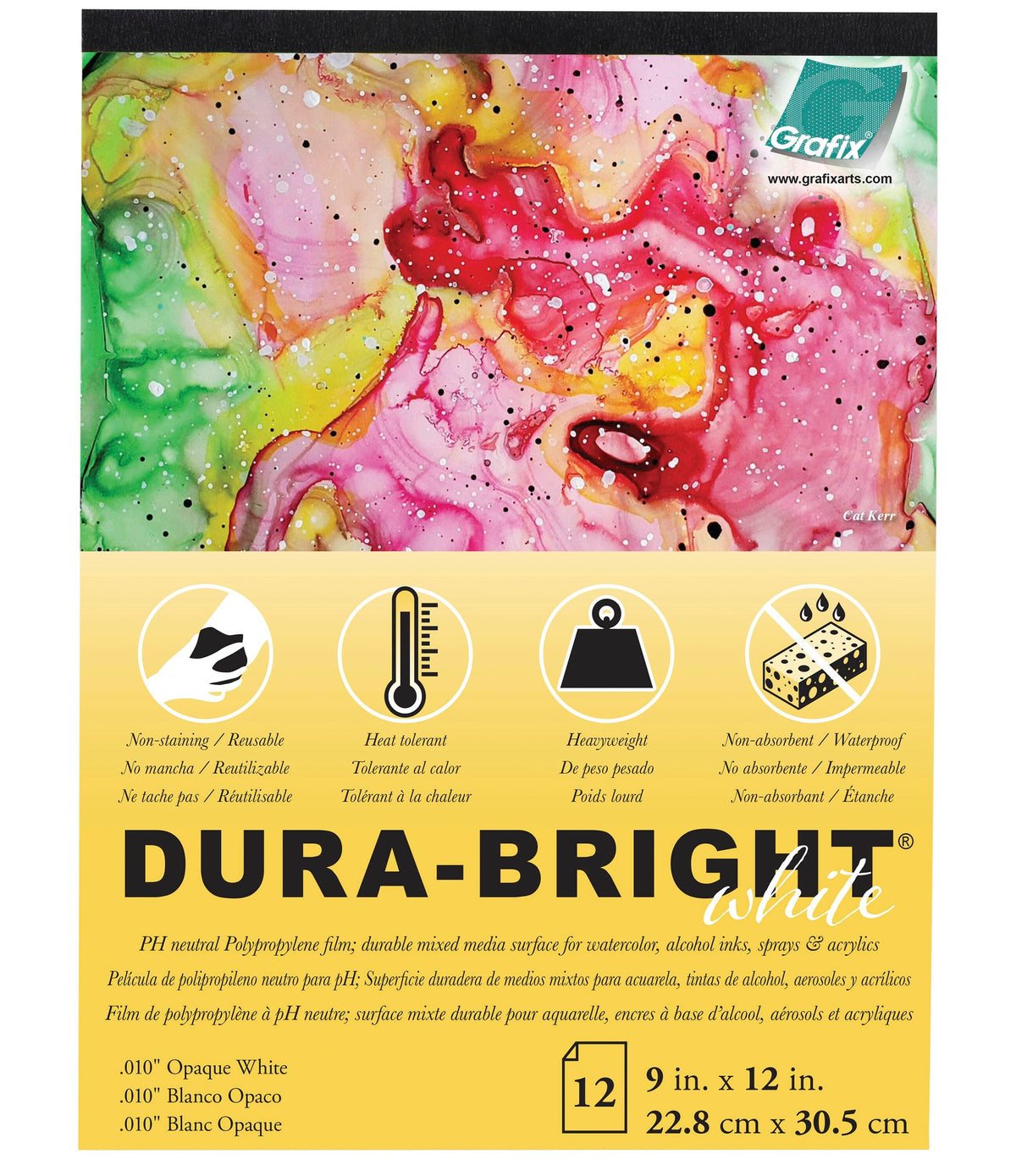 FILM DURA-BRIGHT PAD .010 WHITE 9X12 INCH 12 SHEETS