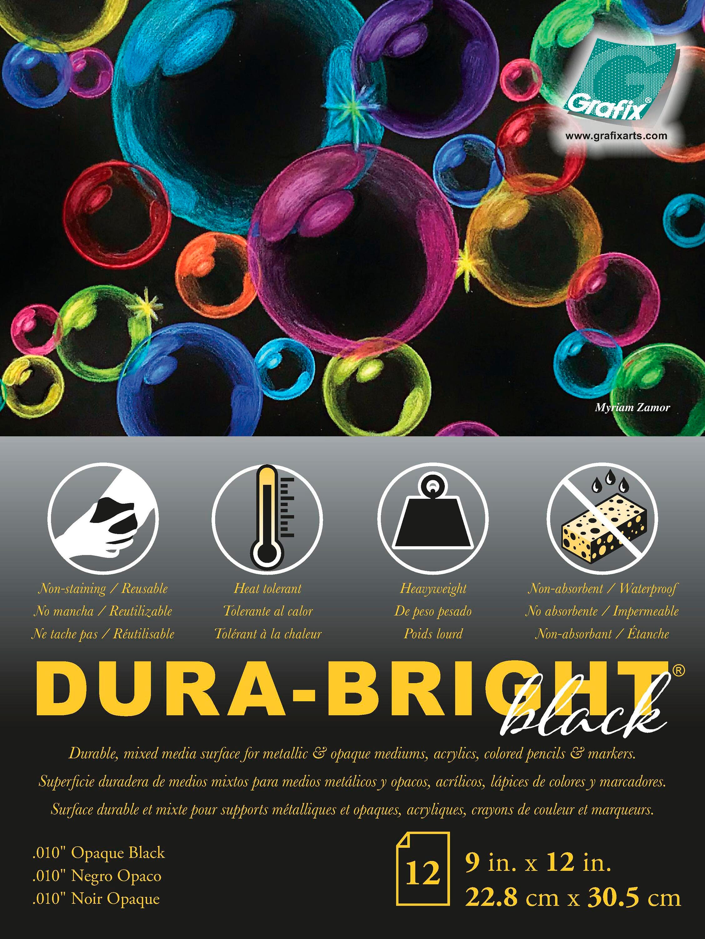 FILM DURA-BRIGHT PAD .010 BLACK 8.5X11 INCH 12 SHEETS