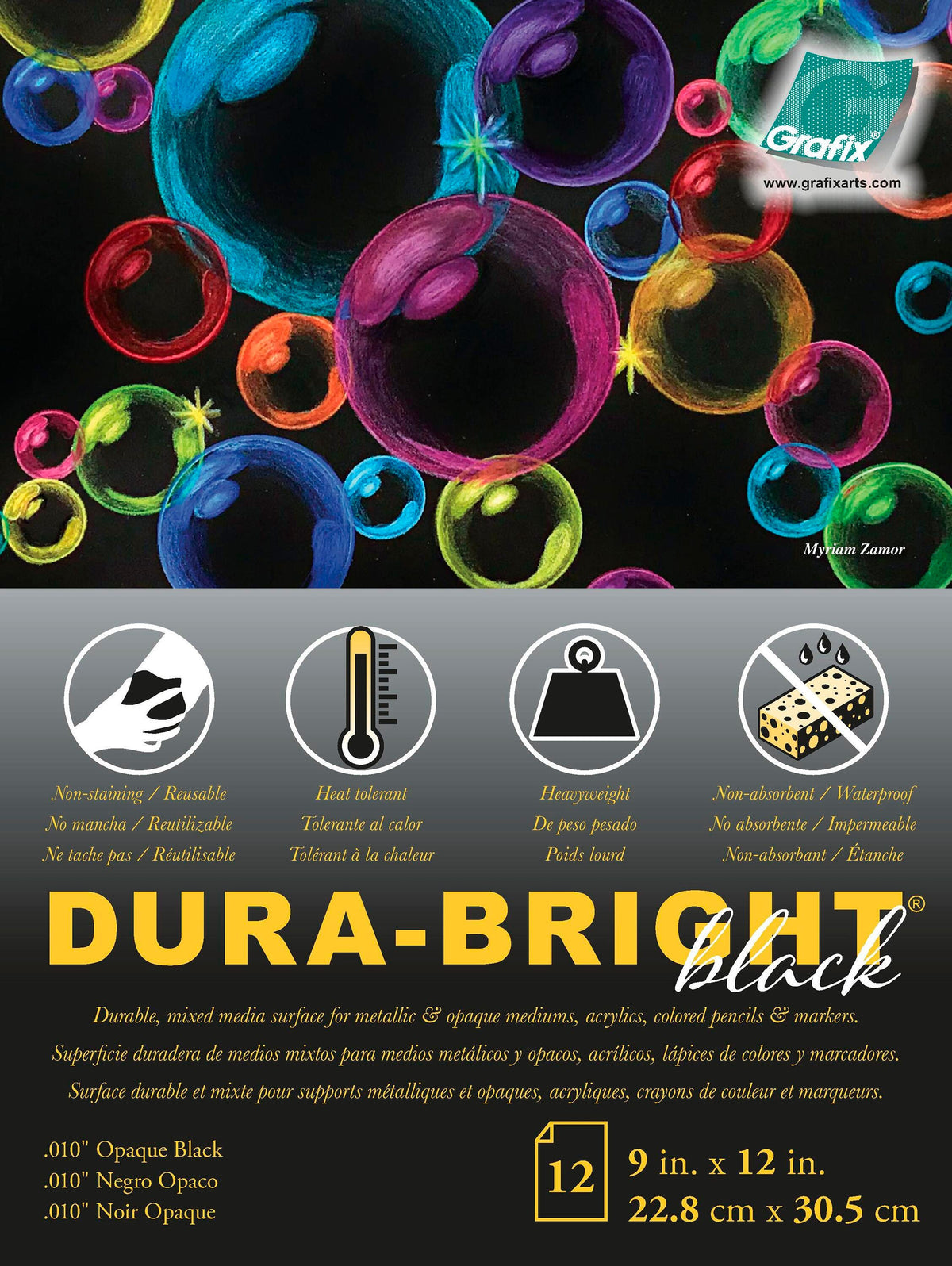FILM DURA-BRIGHT PAD .010 BLACK 8.5X11 INCH 12 SHEETS