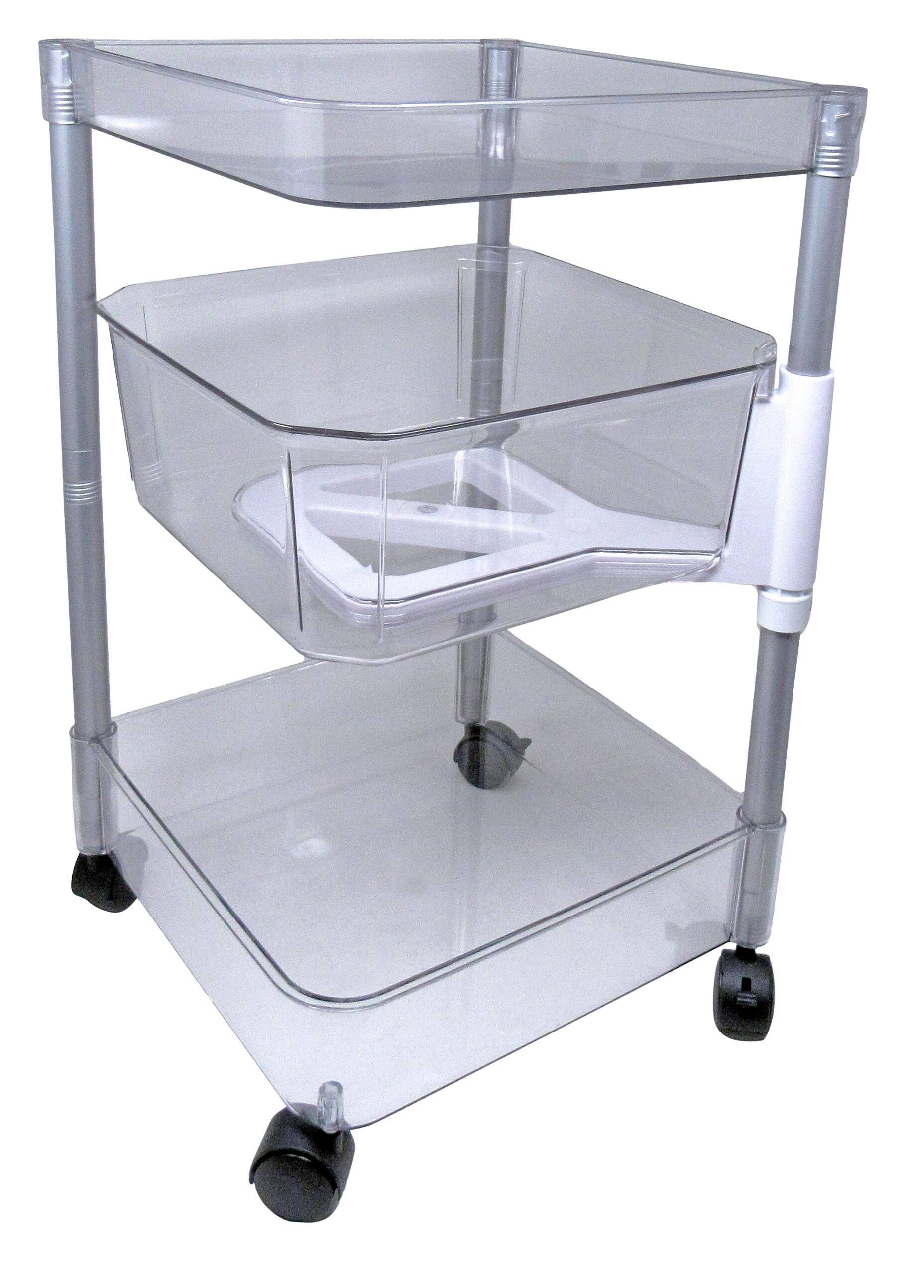 CART MOBILE ORGANIZER 3 DRAWER CLEAR