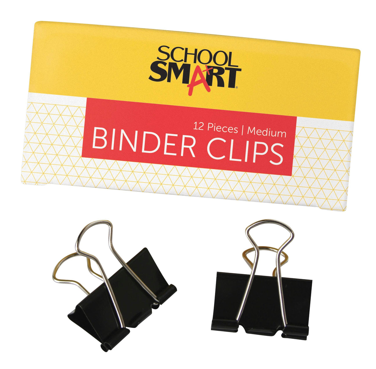 CLIP BINDER MED 1-1/4 IN BLACK PACK OF 12 - SCHOOL SMART